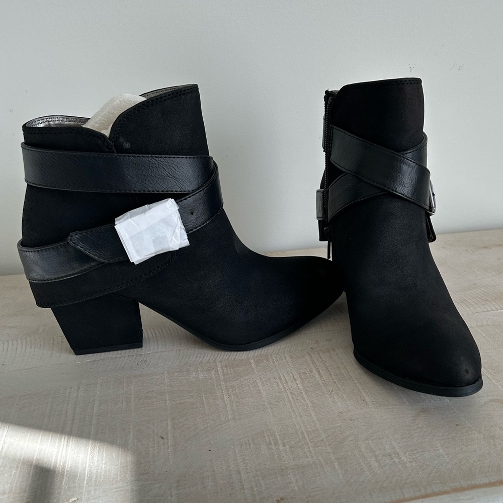 Black suede ankle boots